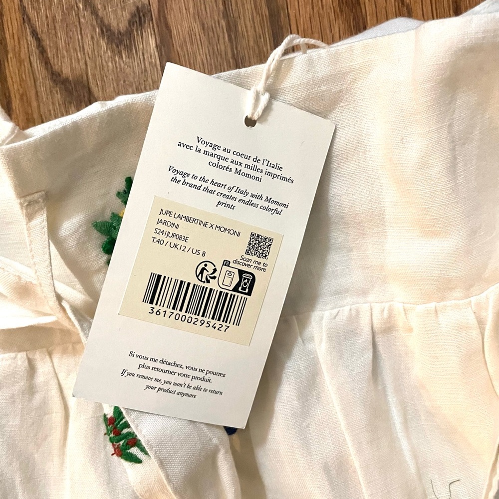 Sézane x Momoni US 8 Lambertine Maxi Skirt with Potted Plant Embroidery - Picture 3 of 6
